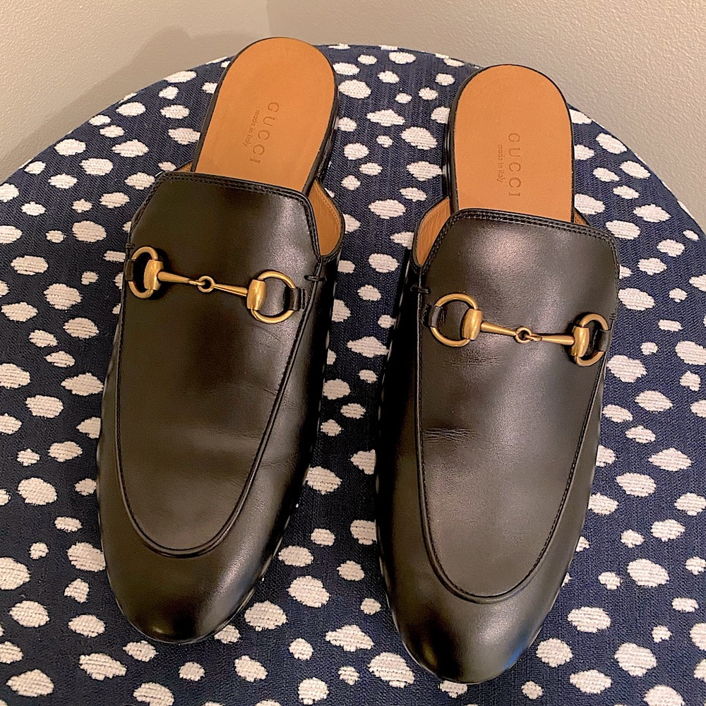 Gucci Princetown Black Leather Mules